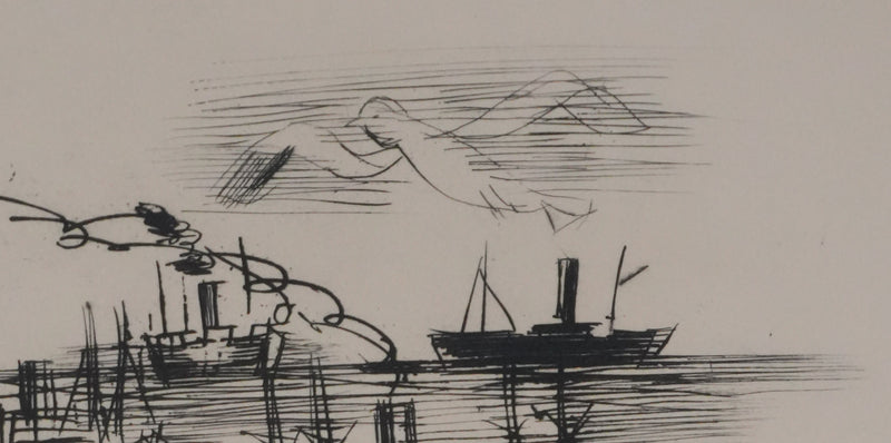 Raoul DUFY : Le retour de pêche, (Etat) Gravure originale signée