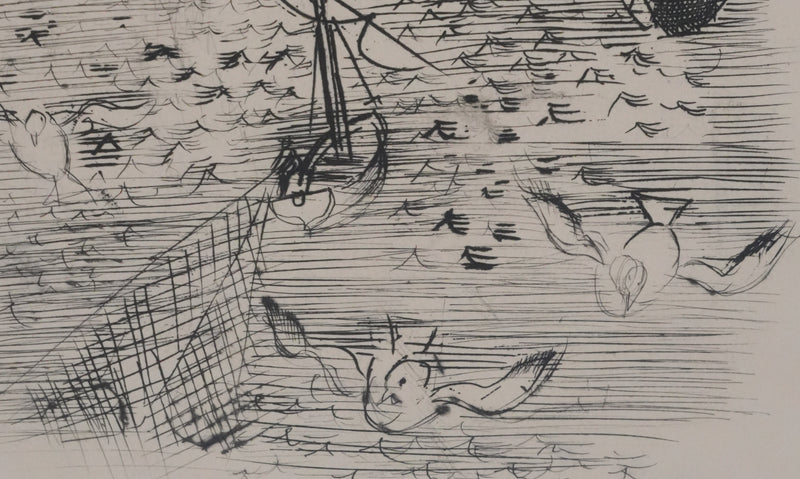 Raoul DUFY : Le retour de pêche, (Etat) Gravure originale signée