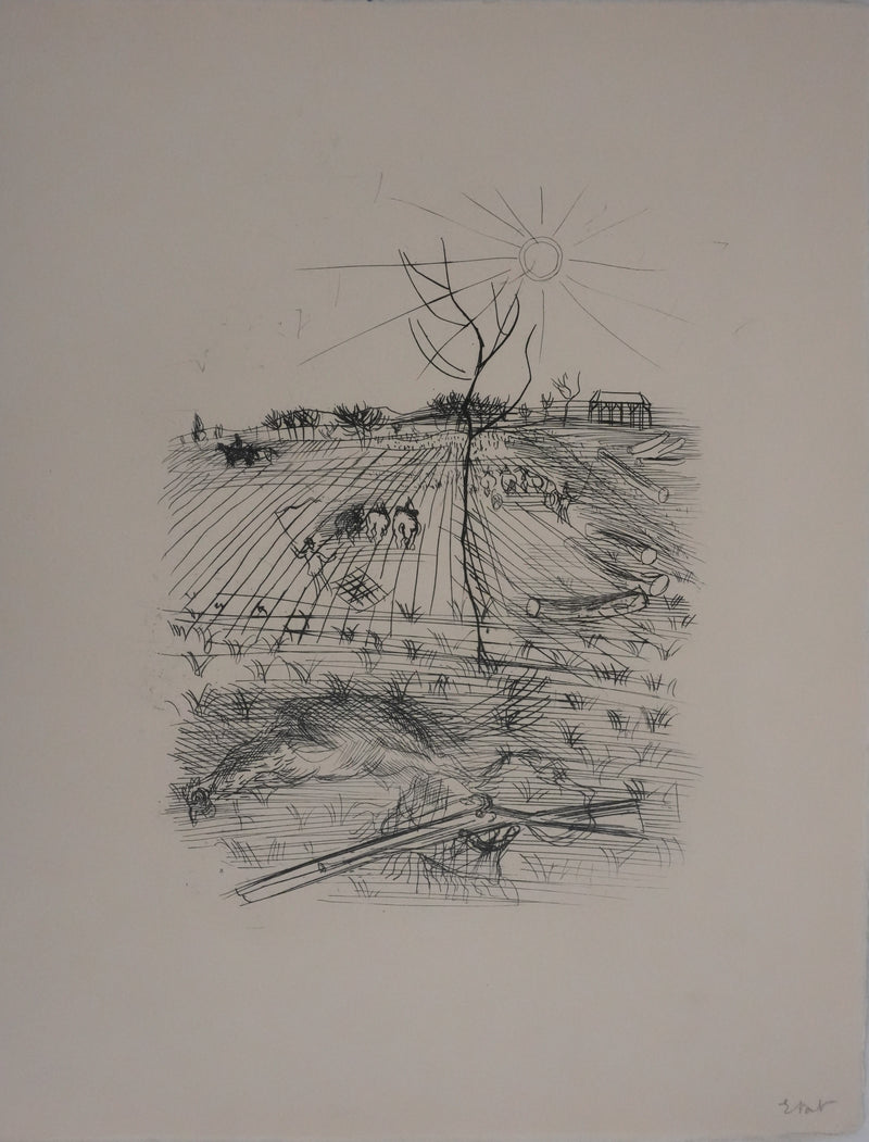 Raoul DUFY : Les champs au soleil, Gravure originale