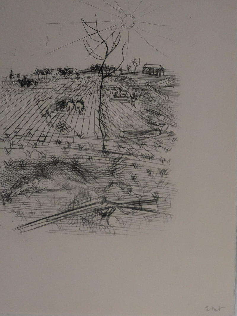 Raoul DUFY : Les champs au soleil, Gravure originale