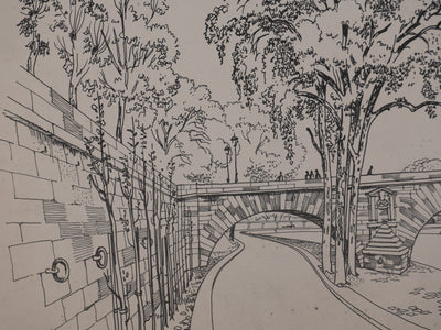André POULAIN : Sur les quais parisiens, Lithographie originale signée