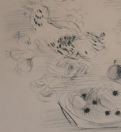 Raoul DUFY : Nature morte gastronomique, Gravure originale