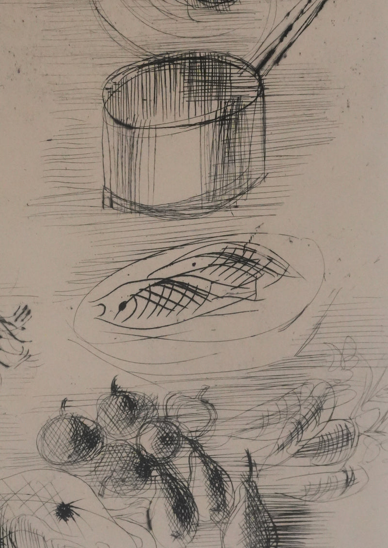 Raoul DUFY : Nature morte gastronomique, Gravure originale