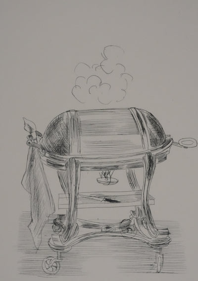 Raoul DUFY : La cuisine, Le dîner servi, Gravure originale