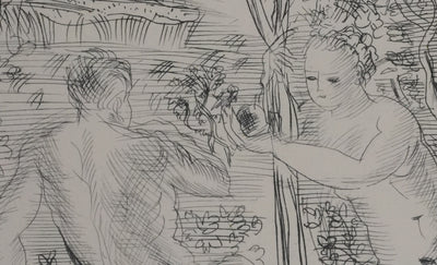 Raoul DUFY : Adam et Eve dans les jardins du Paradis, Gravure originale