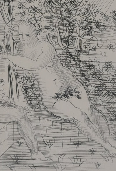 Raoul DUFY : Adam et Eve dans les jardins du Paradis, Gravure originale