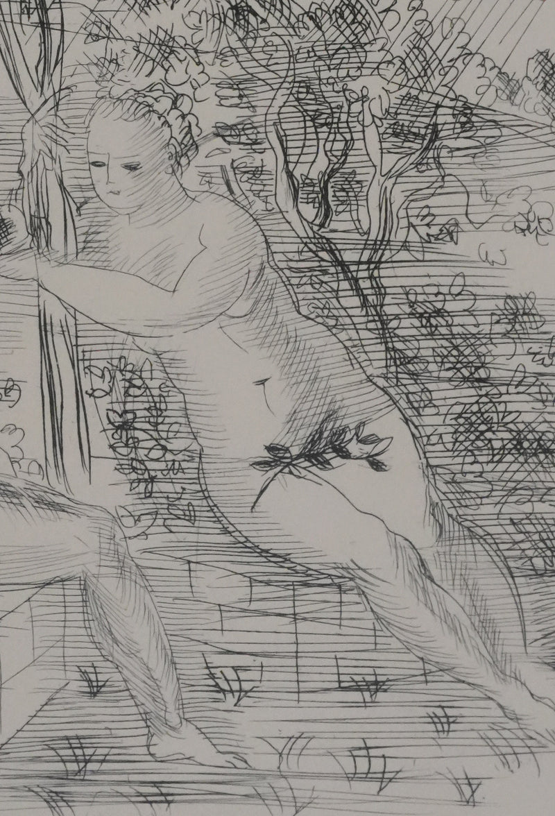 Raoul DUFY : Adam et Eve dans les jardins du Paradis, Gravure originale
