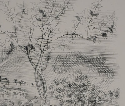 Raoul DUFY : Adam et Eve dans les jardins du Paradis, Gravure originale