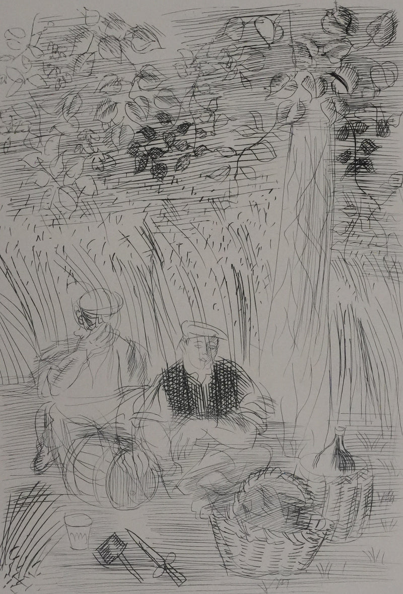 Raoul DUFY : Le pique-nique bucolique, Gravure originale