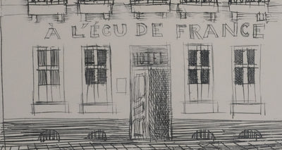 Raoul DUFY : Paris, L'Hôtel l'Ecu de France, Gravure originale