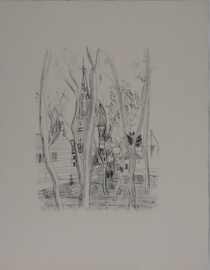 Raoul DUFY : Promenade dominicale au parc, Gravure originale