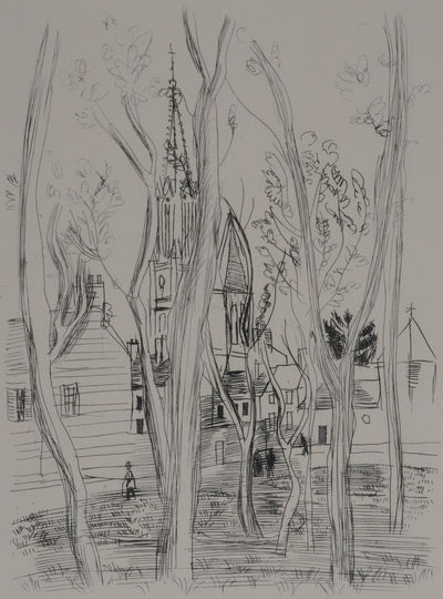 Raoul DUFY : Promenade dominicale au parc, Gravure originale
