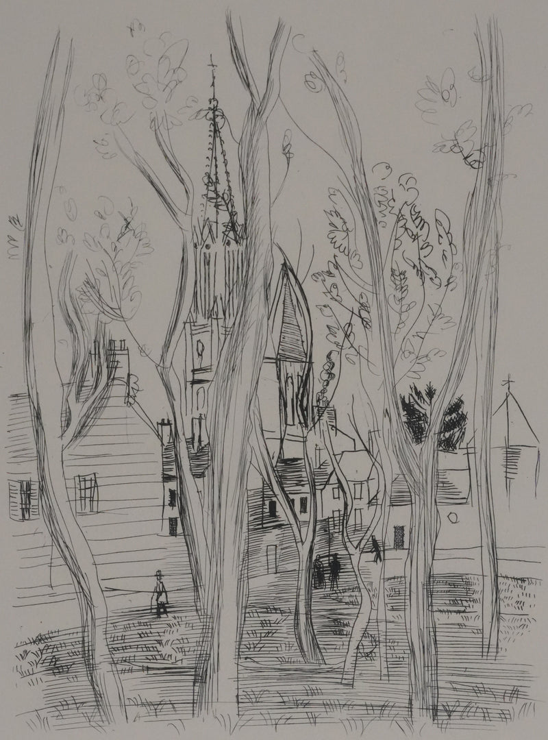 Raoul DUFY : Promenade dominicale au parc, Gravure originale