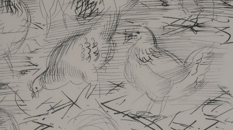 Raoul DUFY : Les poules de la basse-cour, Gravure originale