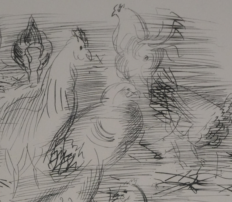 Raoul DUFY : Les poules de la basse-cour, Gravure originale