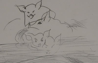 Raoul DUFY : La truie et ses petits, Gravure originale