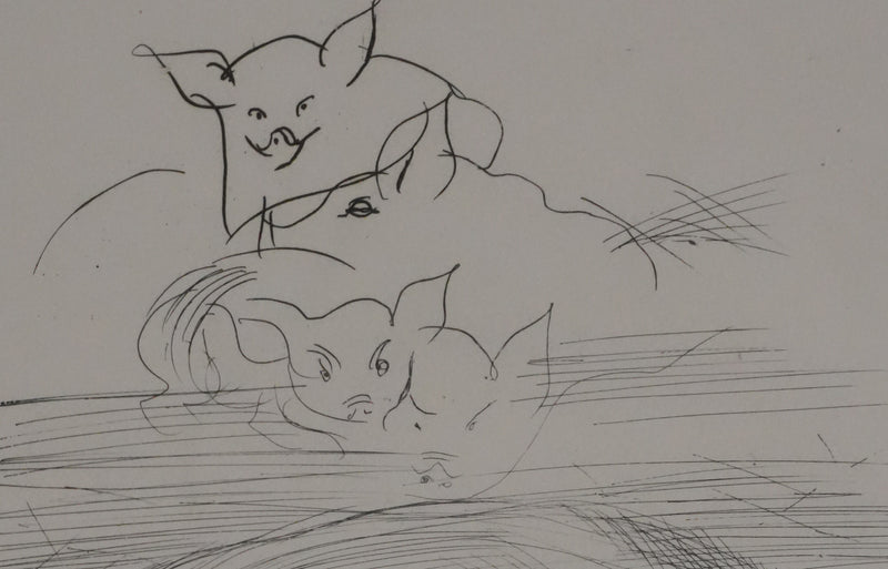 Raoul DUFY : La truie et ses petits, Gravure originale