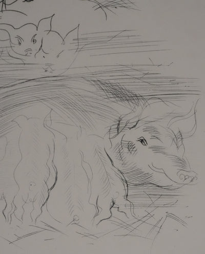 Raoul DUFY : La truie et ses petits, Gravure originale