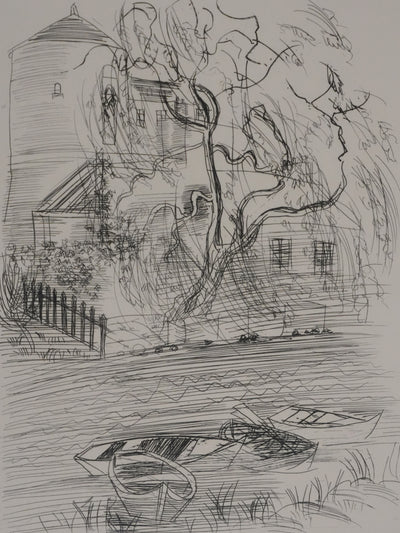 Raoul DUFY : La maison au bord de la rivière, Gravure originale