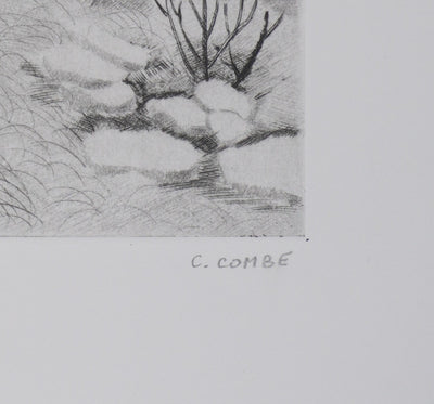 Camille COMBE : Dans la senteur du romarin, Gravure originale signée
