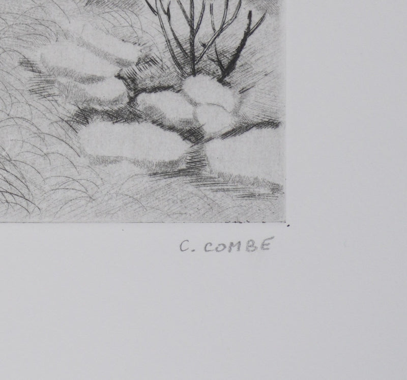 Camille COMBE : Dans la senteur du romarin, Gravure originale signée