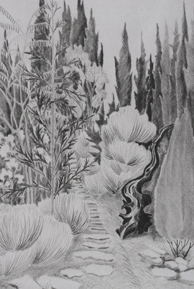 Camille COMBE : Dans la senteur du romarin, Gravure originale signée