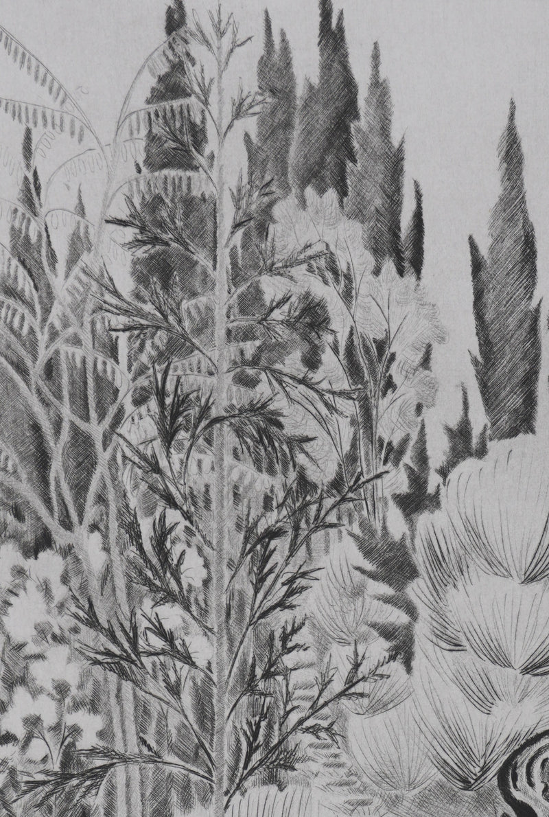 Camille COMBE : Dans la senteur du romarin, Gravure originale signée
