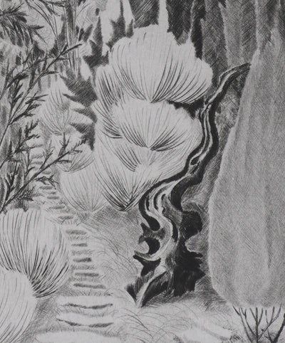 Camille COMBE : Dans la senteur du romarin, Gravure originale signée