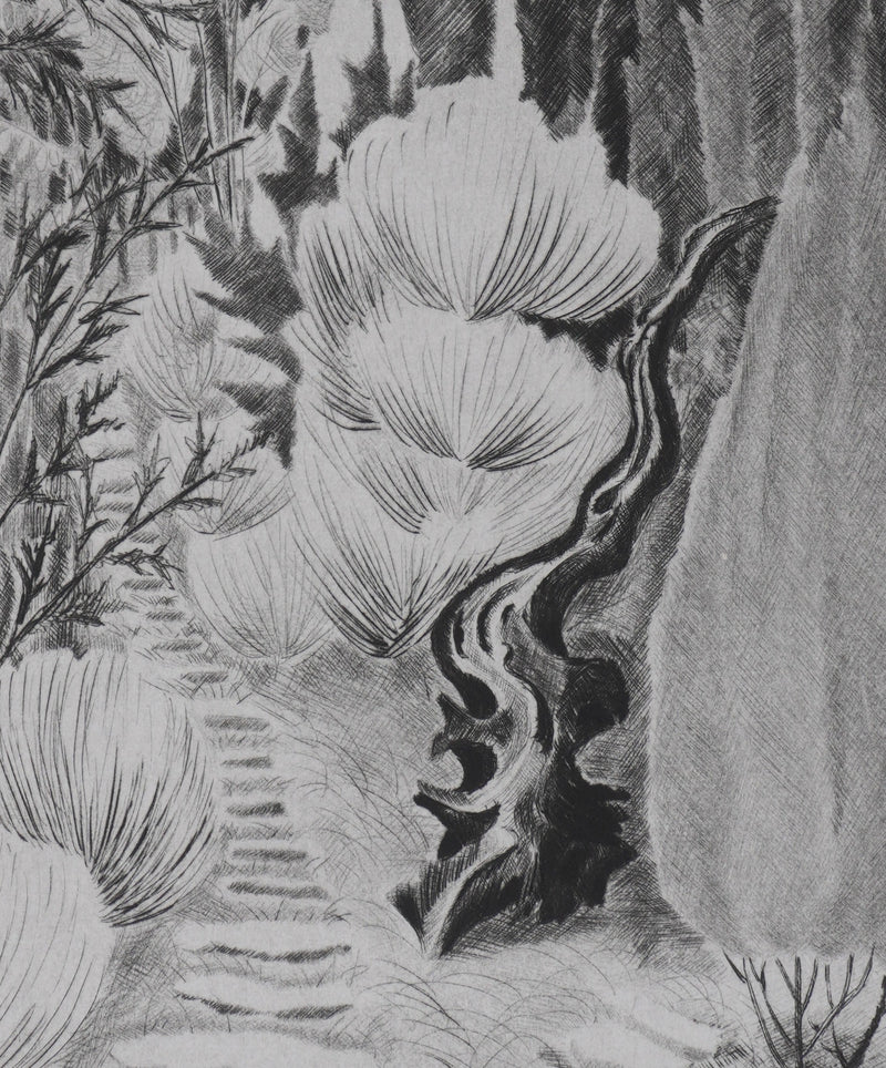Camille COMBE : Dans la senteur du romarin, Gravure originale signée