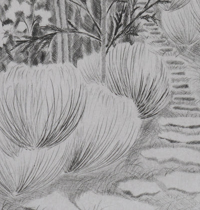 Camille COMBE : Dans la senteur du romarin, Gravure originale signée