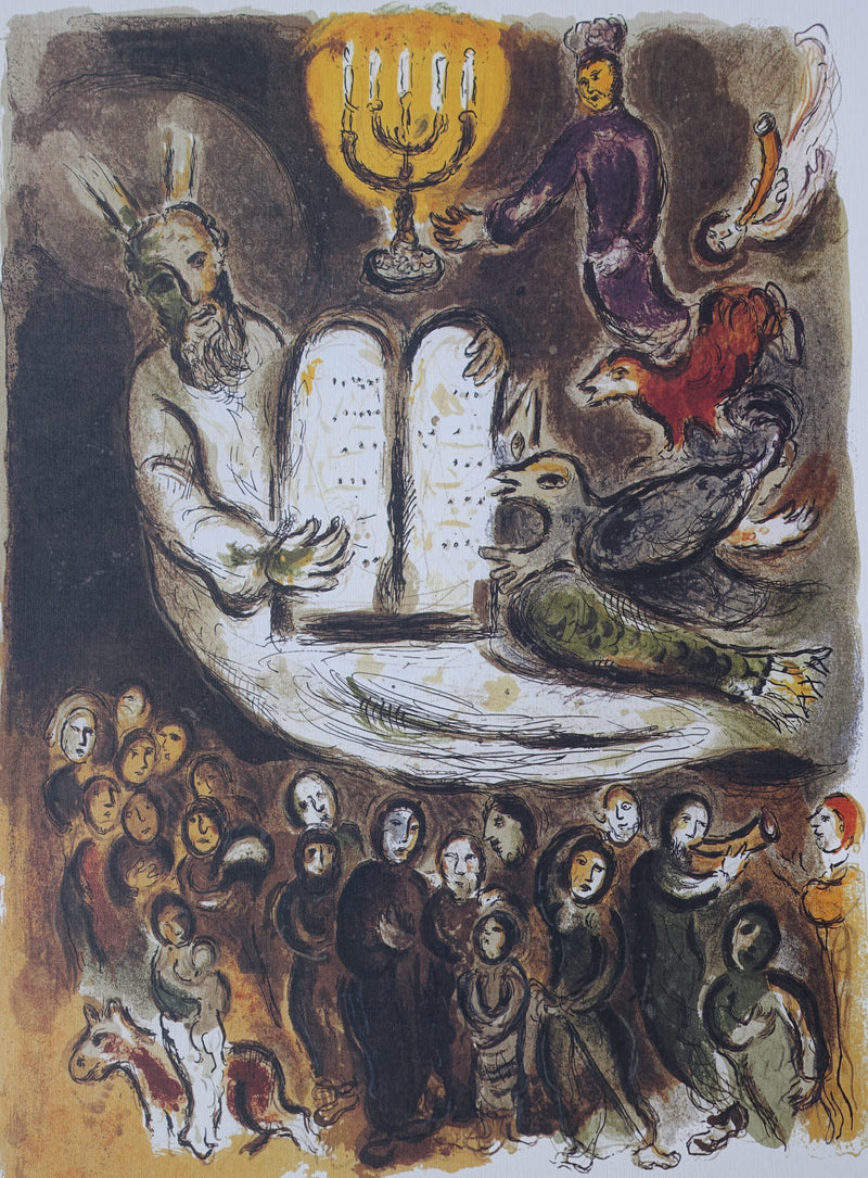 Marc CHAGALL : Moïse et les tables de la loi, Lithographie originale (photo de détail 2) - Crédit photo : Galerie Art.Paris