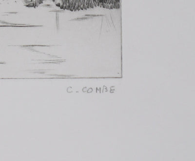 Camille COMBE : Au jardin des Plantes, Gravure originale signée