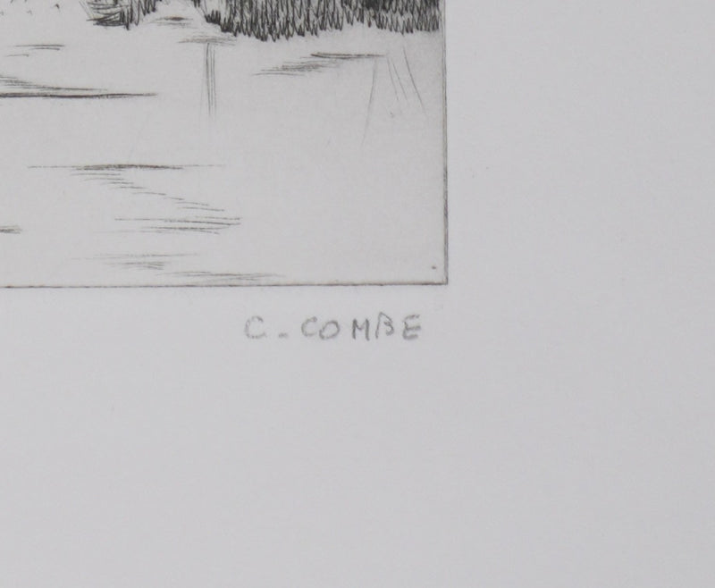 Camille COMBE : Au jardin des Plantes, Gravure originale signée