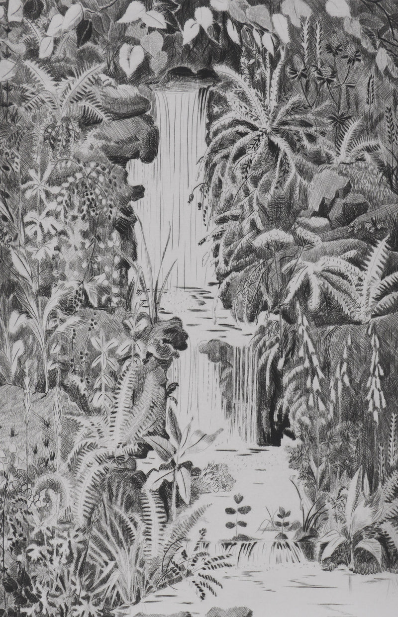 Camille COMBE : Au jardin des Plantes, Gravure originale signée