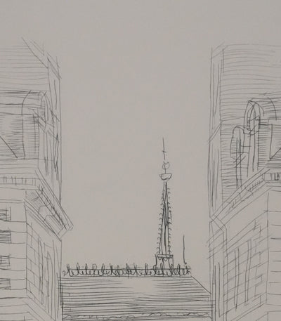 Raoul DUFY : Paris, La cours de Cassation, Gravure original