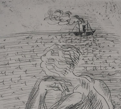 Raoul DUFY : Figure pensive à la plage, Gravure original
