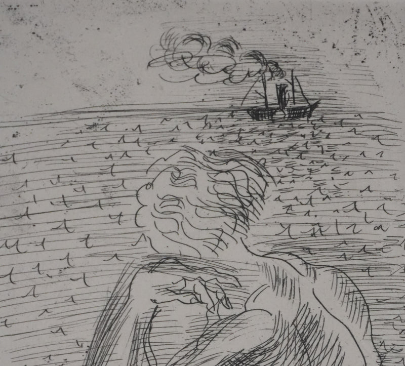 Raoul DUFY : Figure pensive à la plage, Gravure original