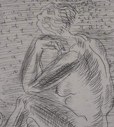 Raoul DUFY : Figure pensive à la plage, Gravure original