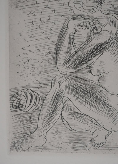 Raoul DUFY : Figure pensive à la plage, Gravure original