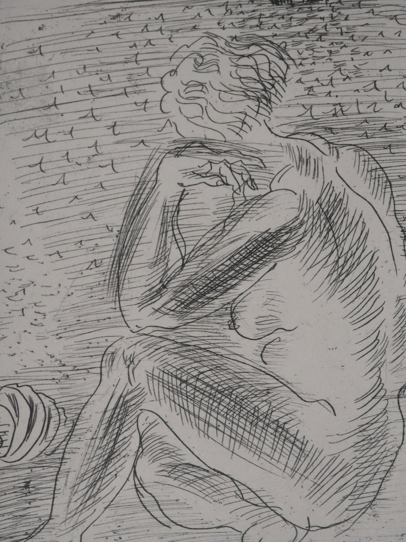 Raoul DUFY : Figure pensive à la plage, Gravure original