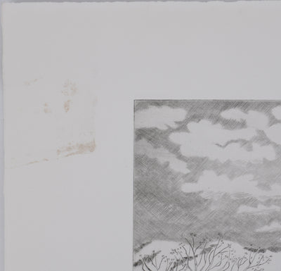 Camille COMBE : Dans le vent de la mer, Gravure originale signée