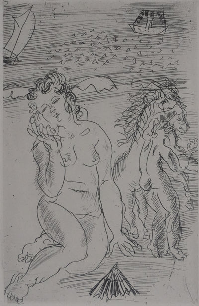 Raoul DUFY : L'après-midi à la plage, Gravure original
