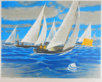 Yves GANNE : Les bateaux, Lithographie originale signée