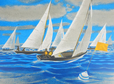 Yves GANNE : Les bateaux, Lithographie originale signée