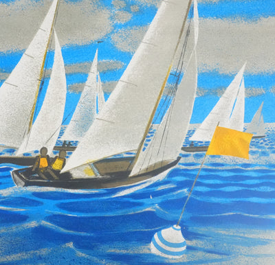 Yves GANNE : Les bateaux, Lithographie originale signée