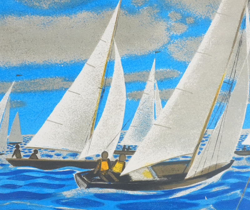 Yves GANNE : Les bateaux, Lithographie originale signée