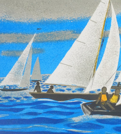 Yves GANNE : Les bateaux, Lithographie originale signée