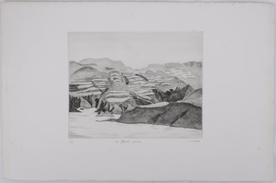 Camille COMBE : Le fleuve jaune, Gravure originale signée