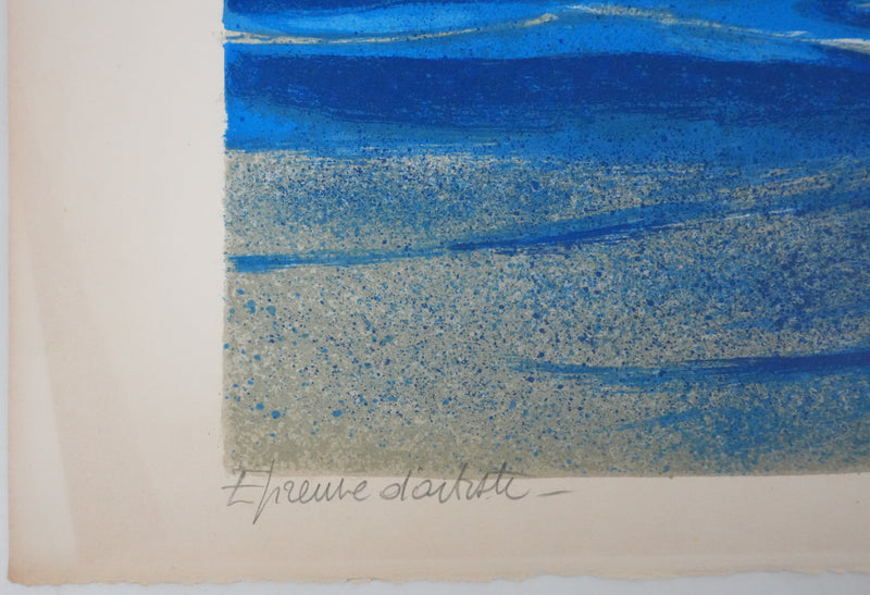 Yves GANNE : Les bateaux, Lithographie originale signée