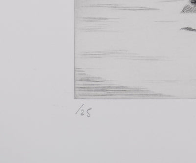 Camille COMBE : Le fleuve jaune, Gravure originale signée